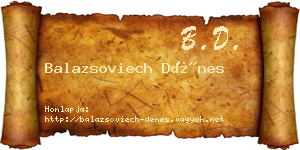 Balazsoviech Dénes névjegykártya